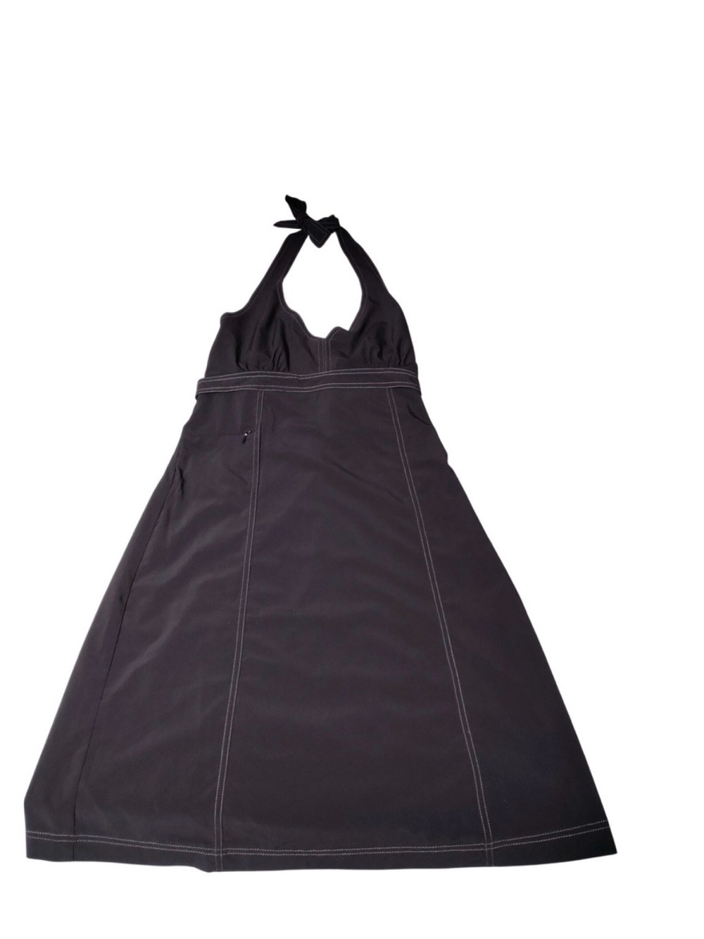 Athleta Black Halter A-Line Dress with Contrast Stitching